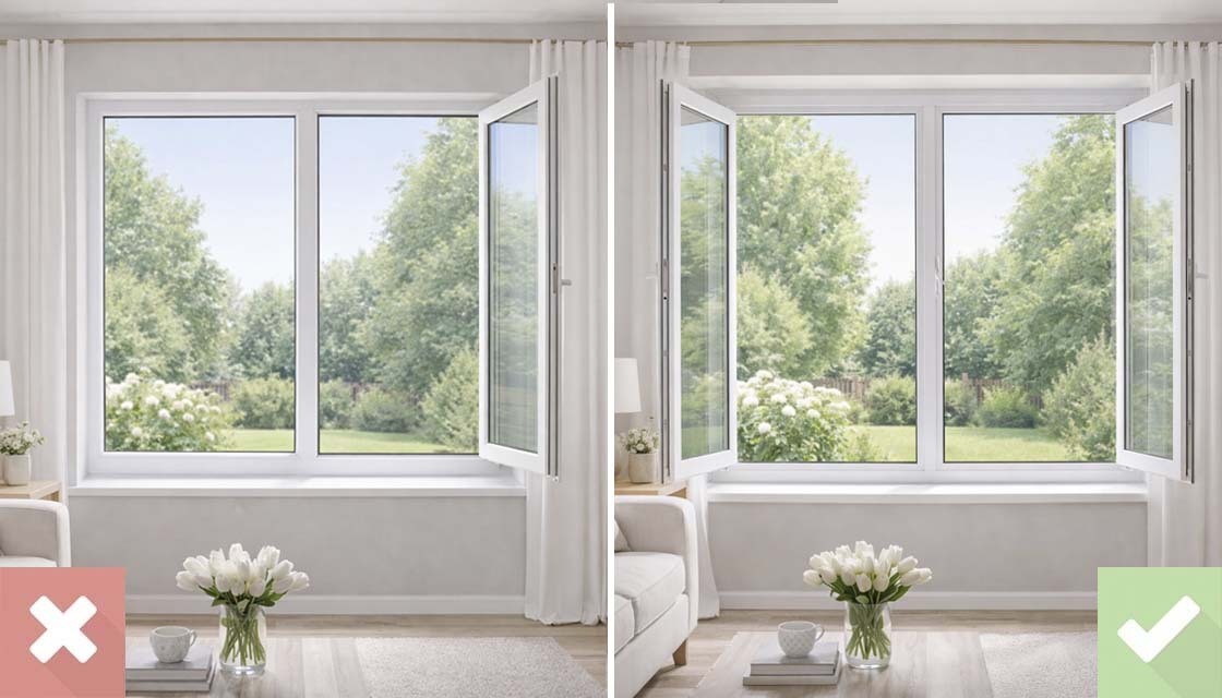 Удобное двустворчатое окно