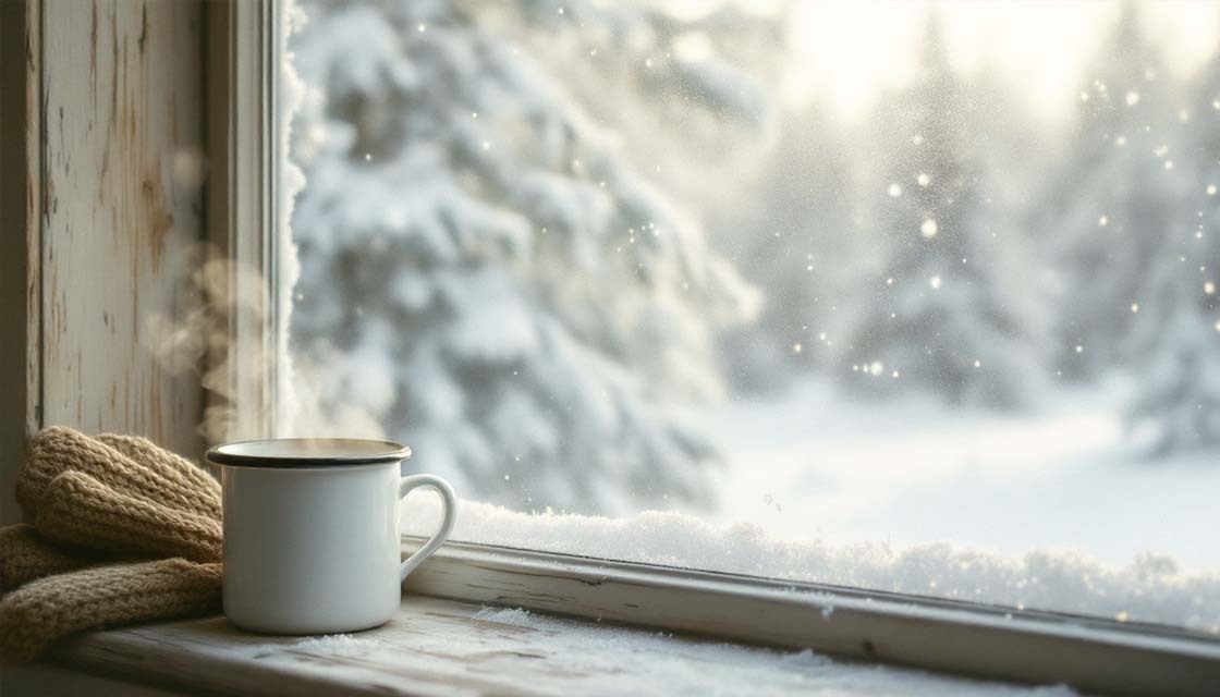 Окно зимой 